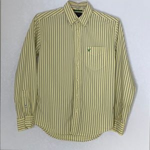 American Eagle Yellow & Blue Stripe Shirt SZ XS